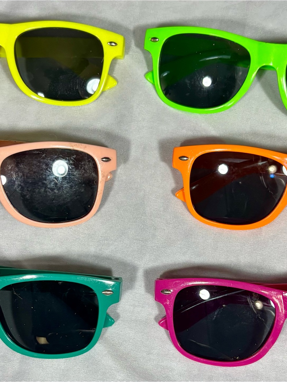 Kids Bright Neon Sunglasses - Pink, Orange, Green, Yellow, Teal, Peach